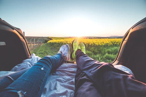 Couple in Flatbed Truck