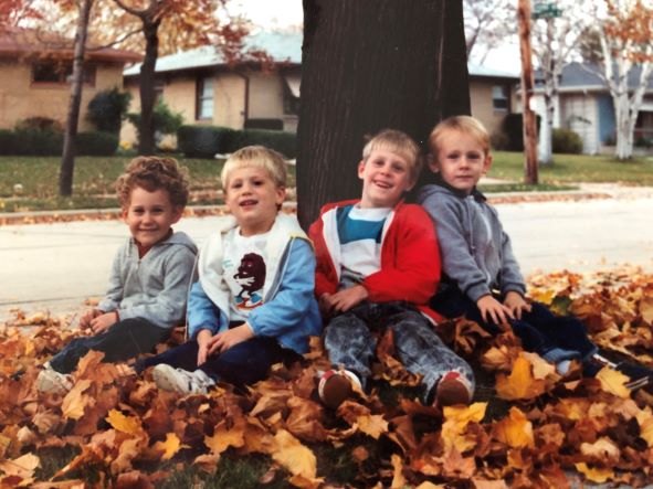 Our boys under the tree